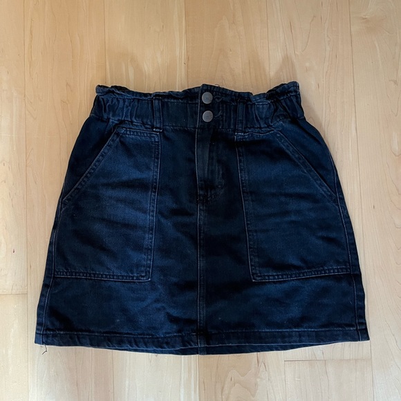 Black Jean Mini Skirt - Picture 1 of 4